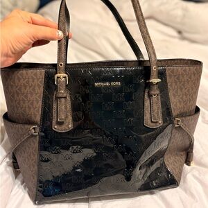 Michael Kors Black and Brown Signature Tote